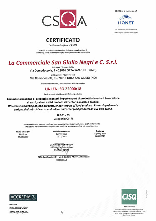 Certificazione 22000