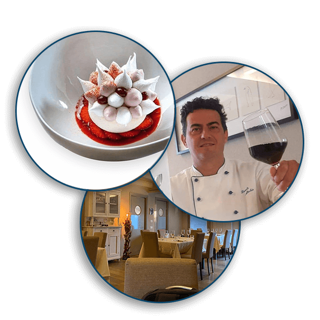 Chef Danilo Allochis - Dessert alle rose di Bossolasco - Ristorante al Biancospino